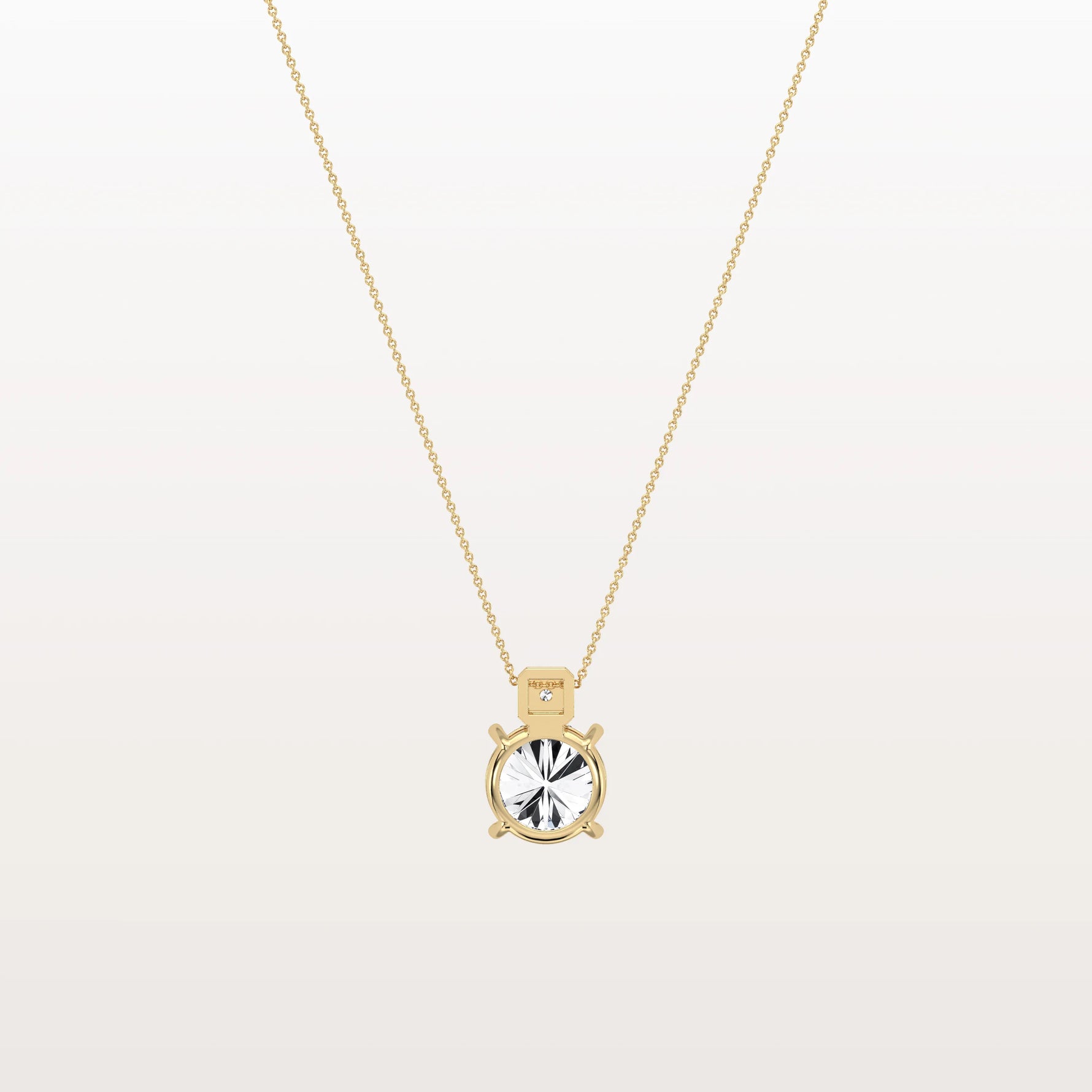 2CT Round Lab Grown Diamond Necklace in 14K Gold/Platinum - Necklaces