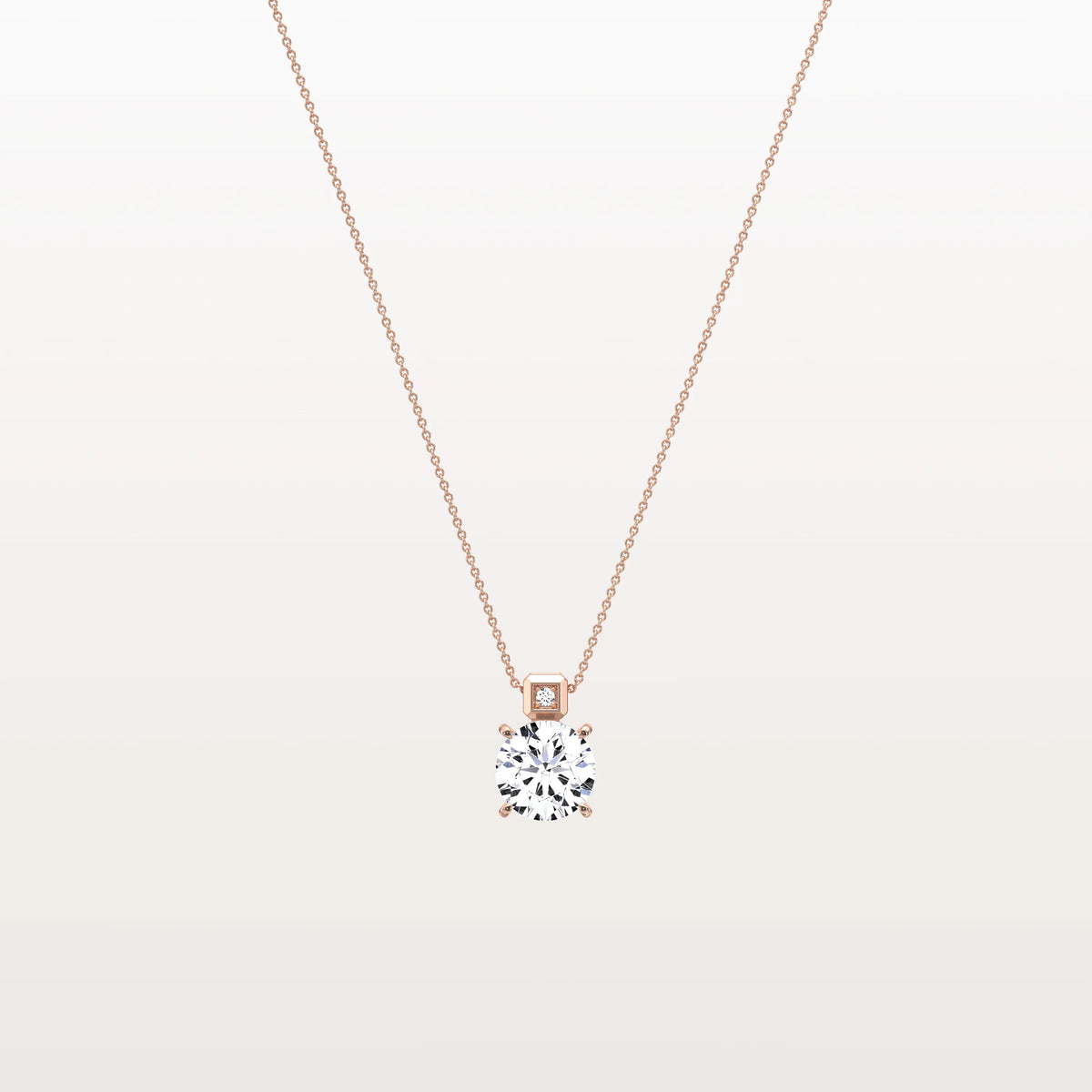 1CT Round Lab Grown Diamond Necklace in 14K Gold/Platinum - Necklaces
