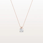 1CT Round Lab Grown Diamond Necklace in 14K Gold/Platinum - Necklaces
