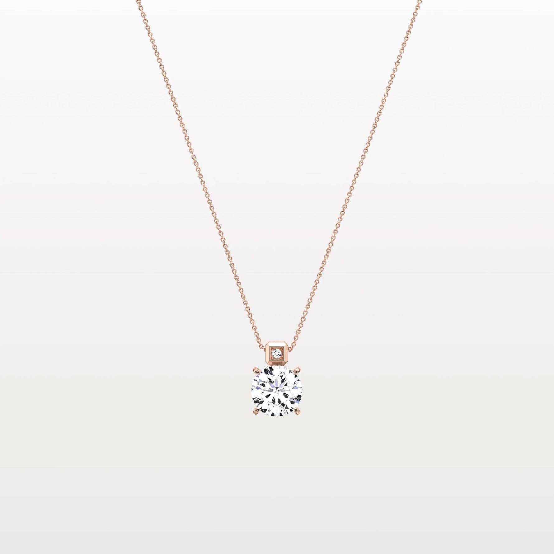1CT Round Lab Grown Diamond Necklace in 14K Gold/Platinum - Necklaces