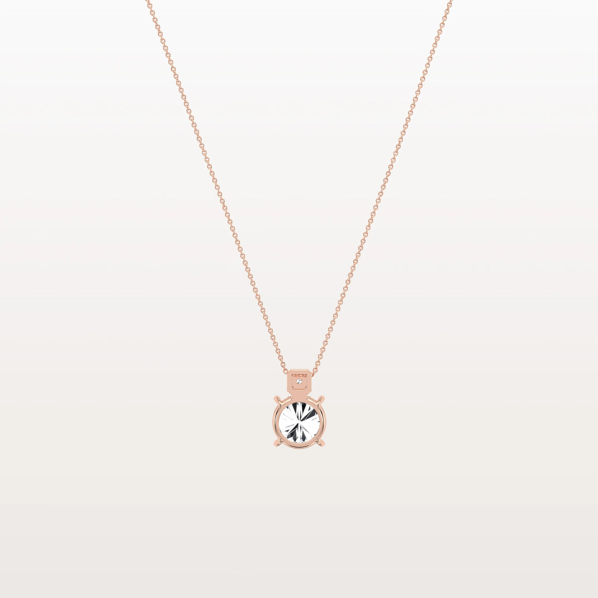 1CT Round Lab Grown Diamond Necklace in 14K Gold/Platinum - Necklaces
