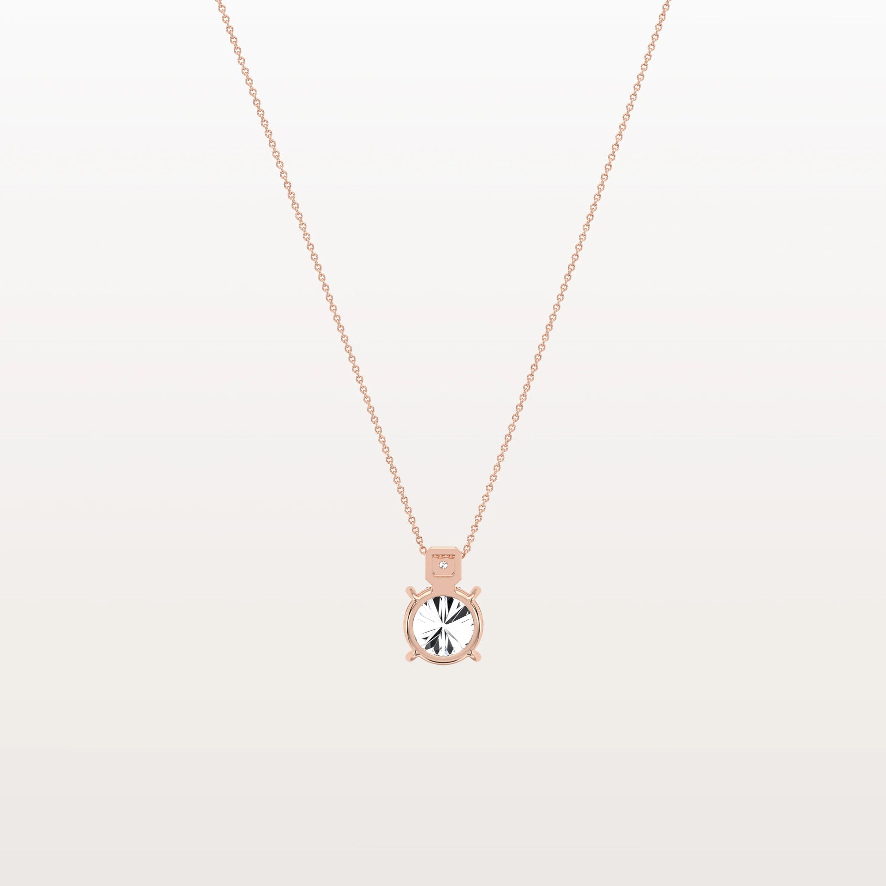 1CT Round Lab Grown Diamond Necklace in 14K Gold/Platinum - Necklaces