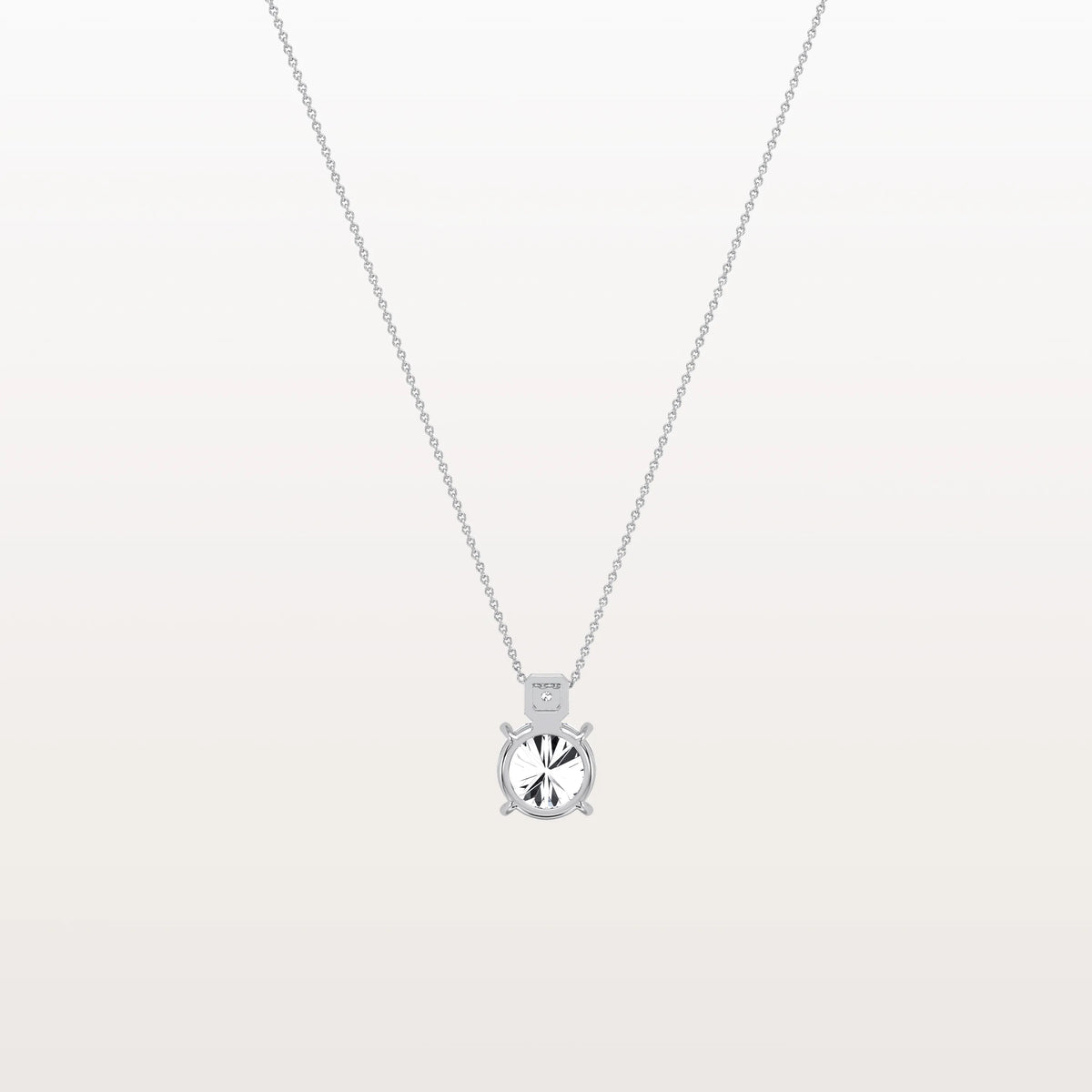 1CT Round Lab Grown Diamond Necklace in 14K Gold/Platinum - Necklaces