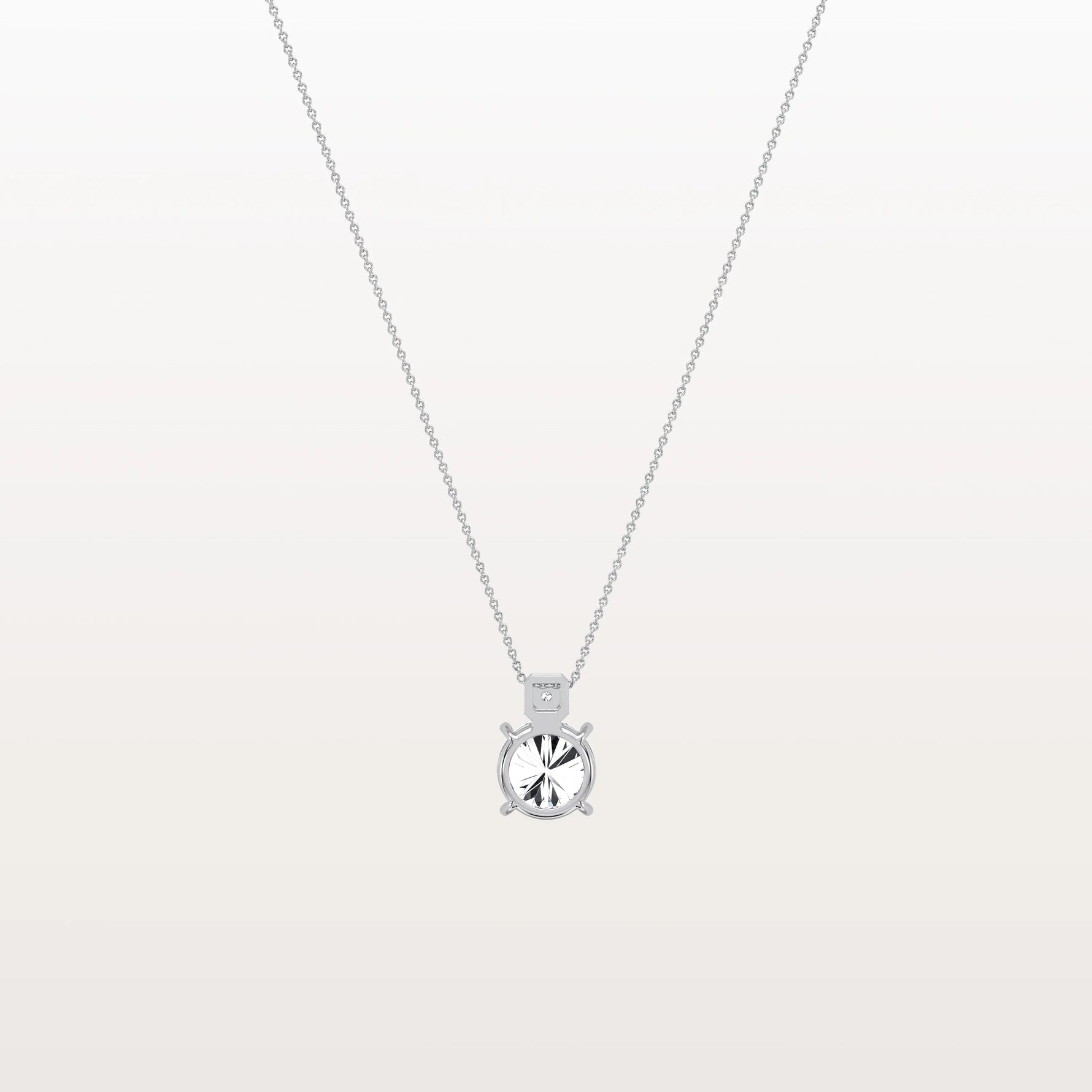 1CT Round Lab Grown Diamond Necklace in 14K Gold/Platinum - Necklaces