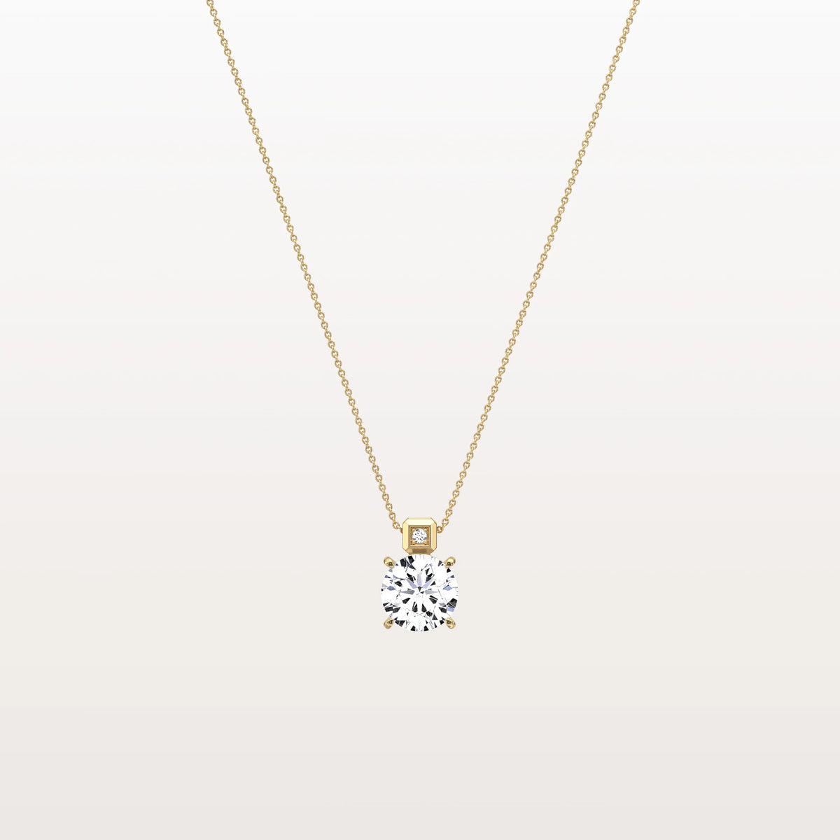 1CT Round Lab Grown Diamond Necklace in 14K Gold/Platinum - Necklaces