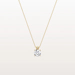 1CT Round Lab Grown Diamond Necklace in 14K Gold/Platinum - Necklaces
