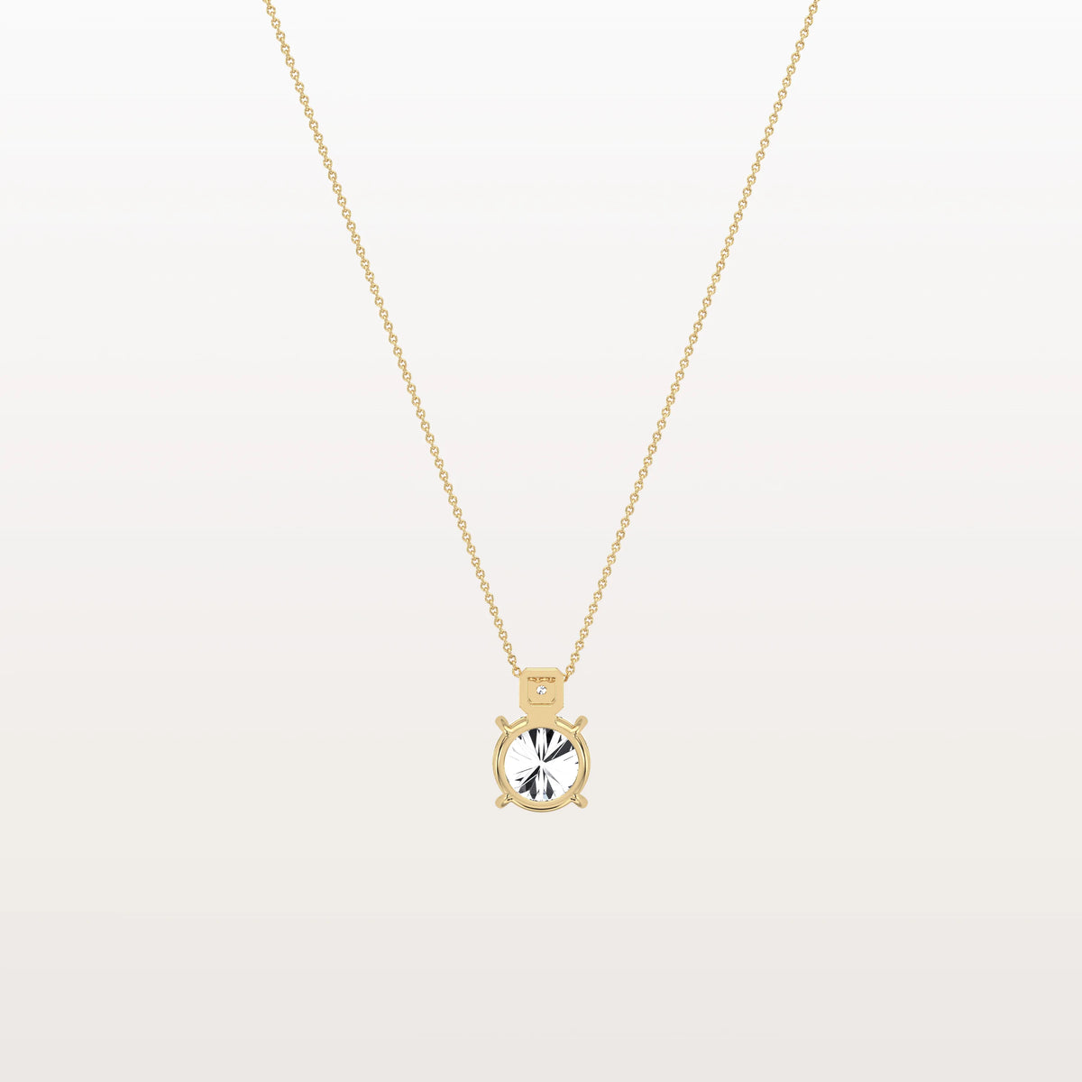 1CT Round Lab Grown Diamond Necklace in 14K Gold/Platinum - Necklaces