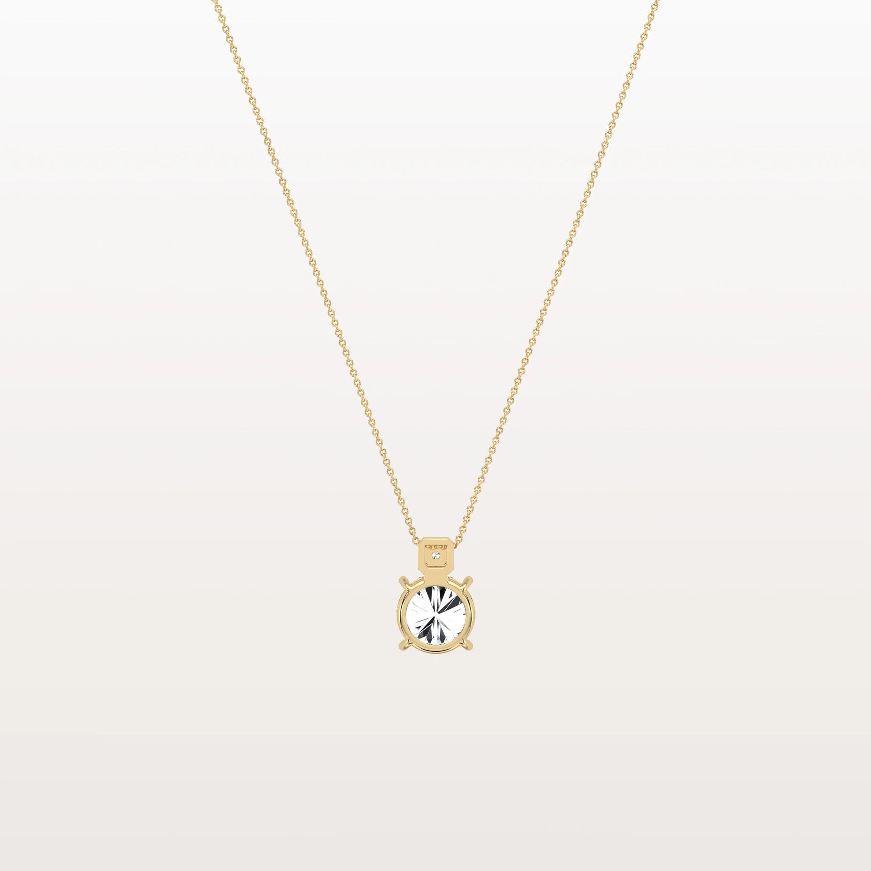 1CT Round Lab Grown Diamond Necklace in 14K Gold/Platinum - Necklaces