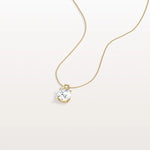 1CT Round Lab Grown Diamond Necklace in 14K Gold/Platinum - Necklaces