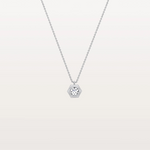 Hexagon Bezel Lab Grown Diamond Necklace in 14K Solid Gold/Platinum - Necklaces