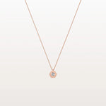 Hexagon Bezel Lab Grown Diamond Necklace in 14K Solid Gold/Platinum - Necklaces