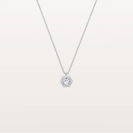 Hexagon Bezel Lab Grown Diamond Necklace in 14K Solid Gold/Platinum - Necklaces