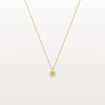 Hexagon Bezel Lab Grown Diamond Necklace in 14K Solid Gold/Platinum - Necklaces