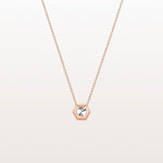 0.5CT Hexagon Lab Grown Diamond Necklace in 14K Solid Gold/Platinum - Necklaces