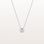 0.5CT Hexagon Lab Grown Diamond Necklace in 14K Solid Gold/Platinum - Necklaces