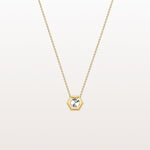 0.5CT Hexagon Lab Grown Diamond Necklace in 14K Solid Gold/Platinum - Necklaces