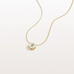 0.5CT Hexagon Lab Grown Diamond Necklace in 14K Solid Gold/Platinum - Necklaces