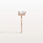 Hidden Halo 1CT Pear Lab Diamond Ring with Basket Setting - Rings