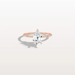 Hidden Halo 1CT Pear Lab Diamond Ring with Basket Setting - Rings