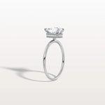 Hidden Halo 1CT Pear Lab Diamond Ring with Basket Setting - Rings