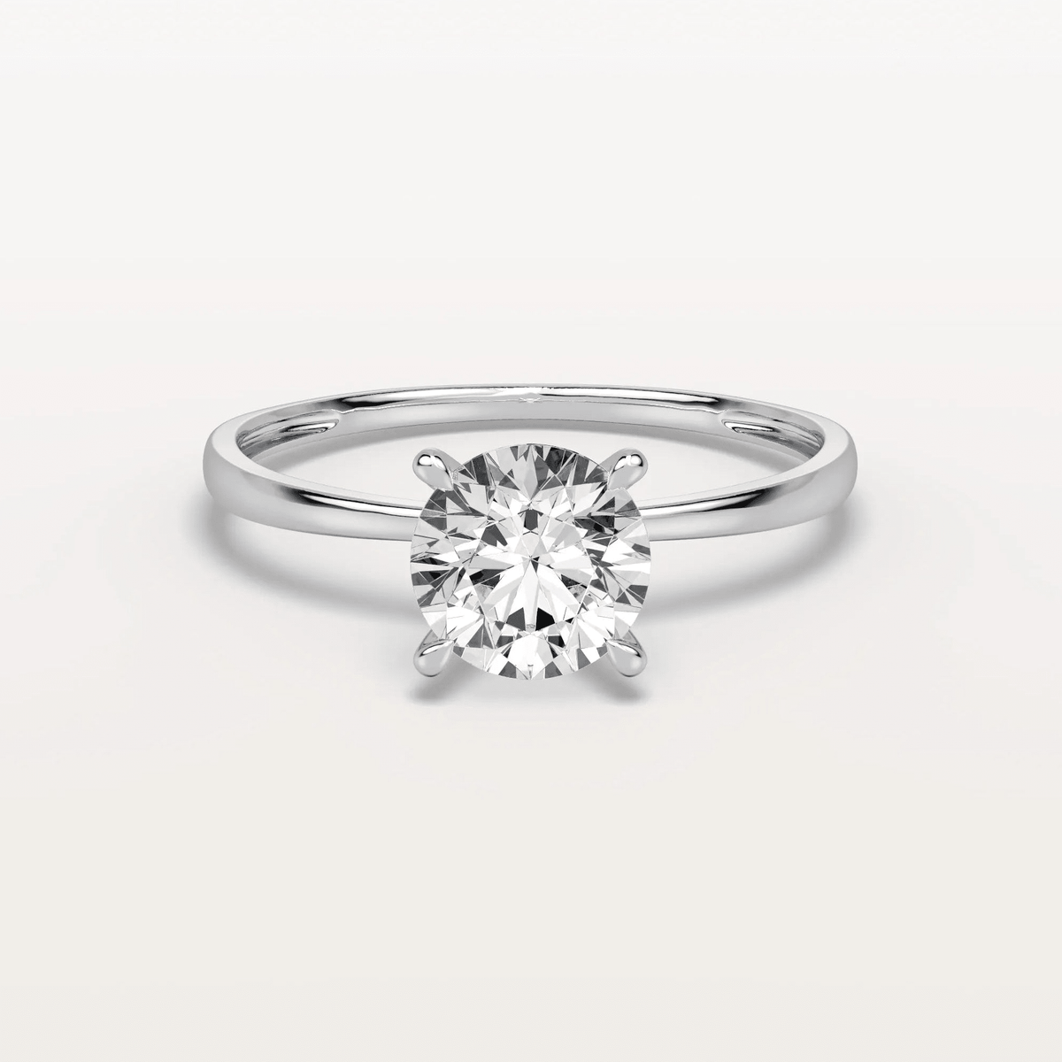 Aria丨1CT Round Lab Grown Diamond Ring In 14K Gold - Rings