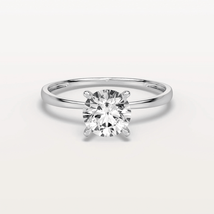 Aria丨1CT Round Lab Grown Diamond Ring In 14K Gold - Rings