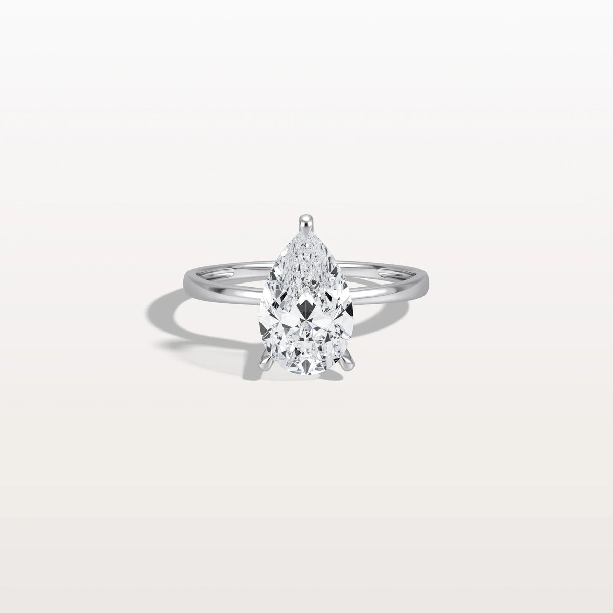 2CT Pear Cut Lab Diamond Engagement Ring In 14K Gold - Rings