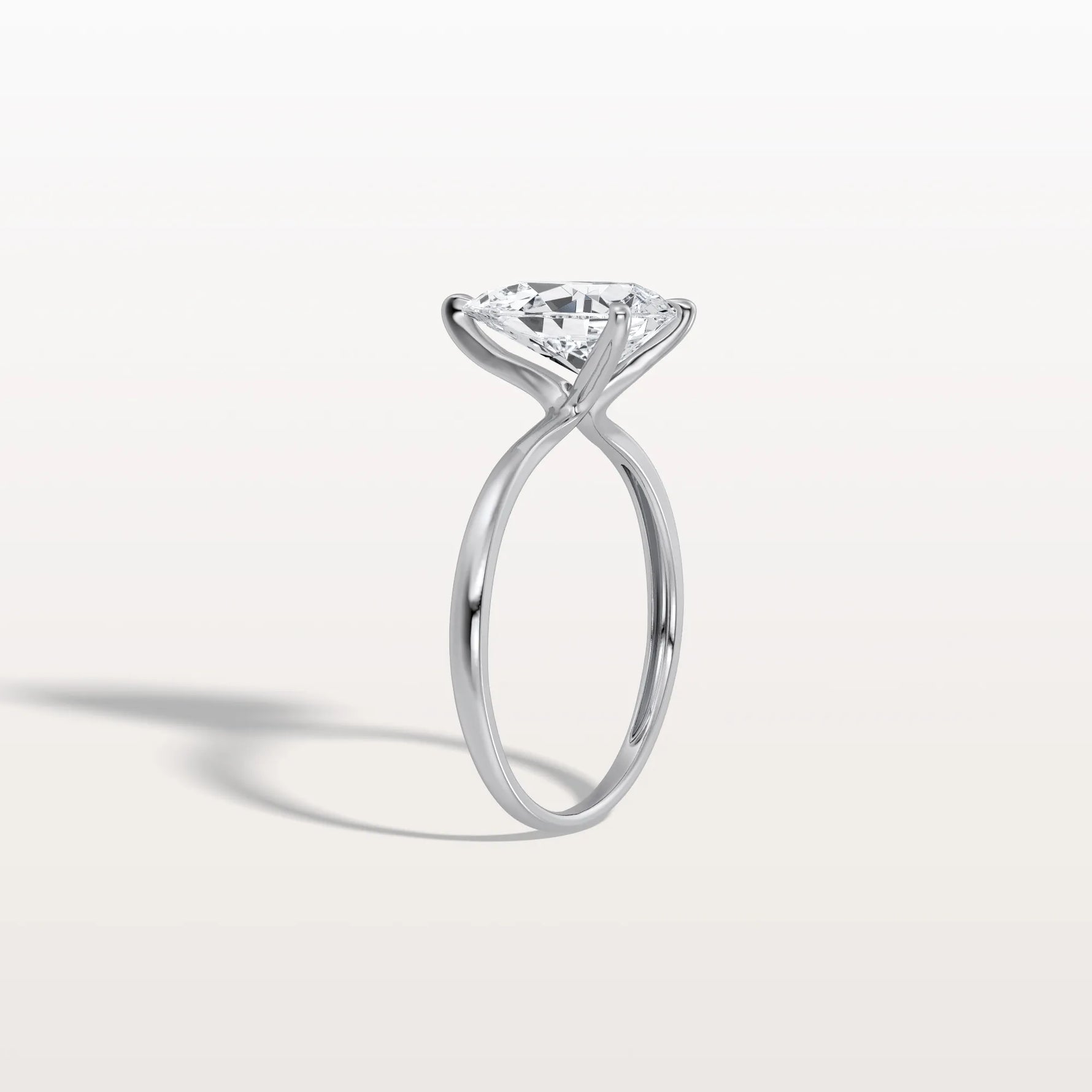 2CT Pear Cut Lab Diamond Engagement Ring In 14K Gold - Rings