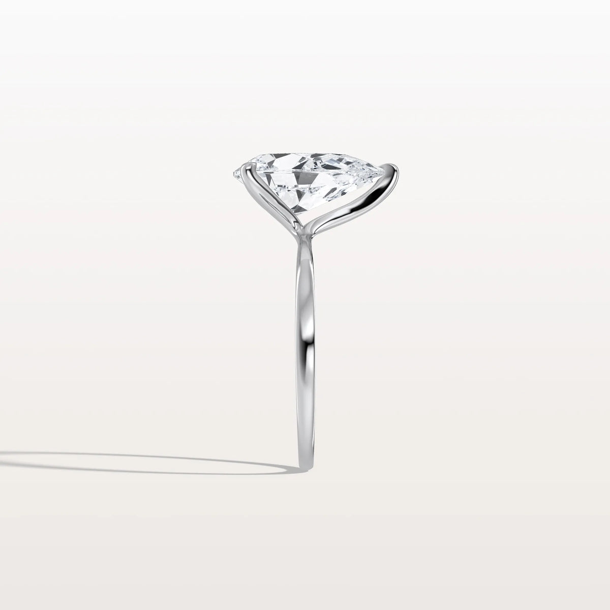 3CT Pear Cut Lab Diamond Engagement Ring In 14K Gold - Rings