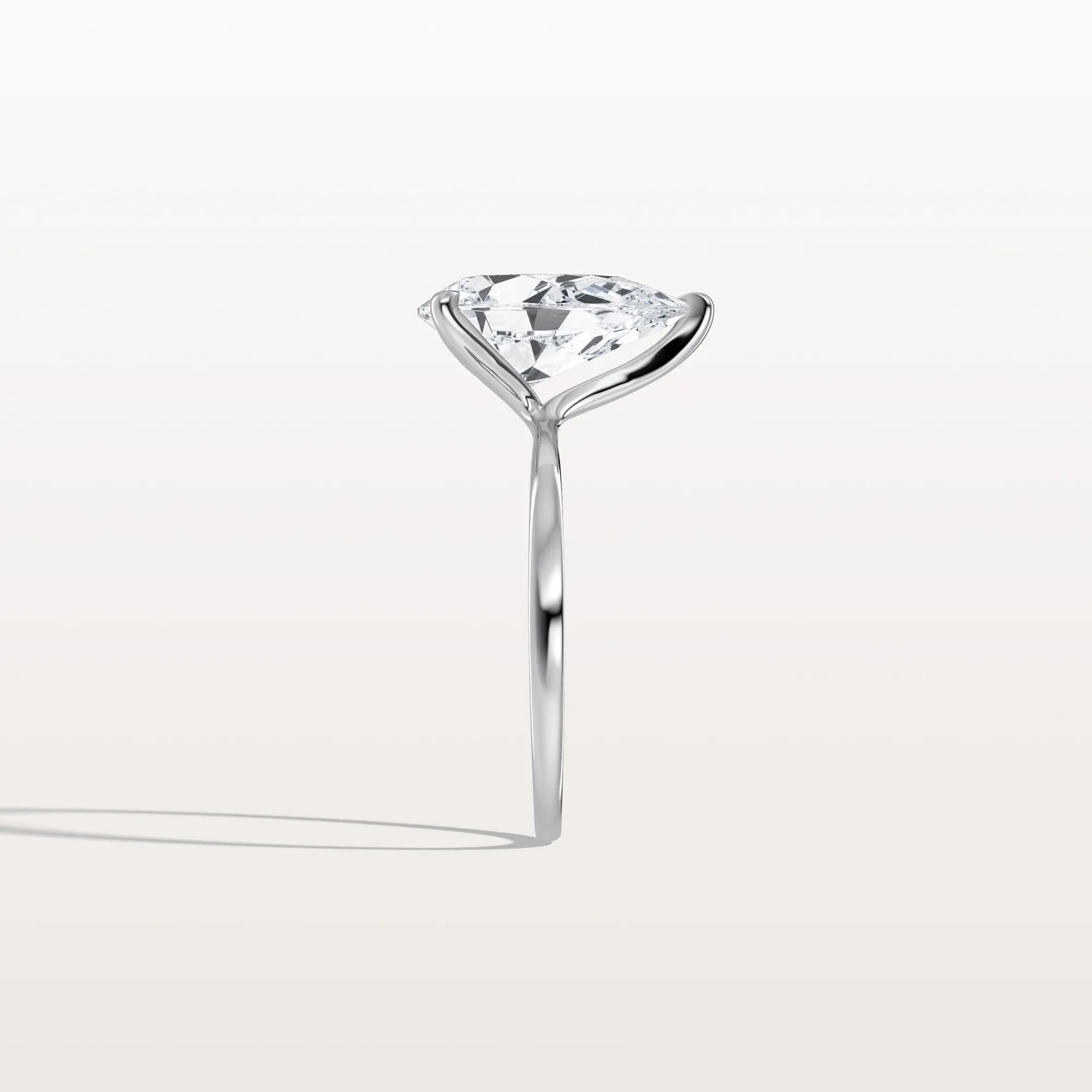 3CT Pear Cut Lab Diamond Engagement Ring In 14K Gold - Rings