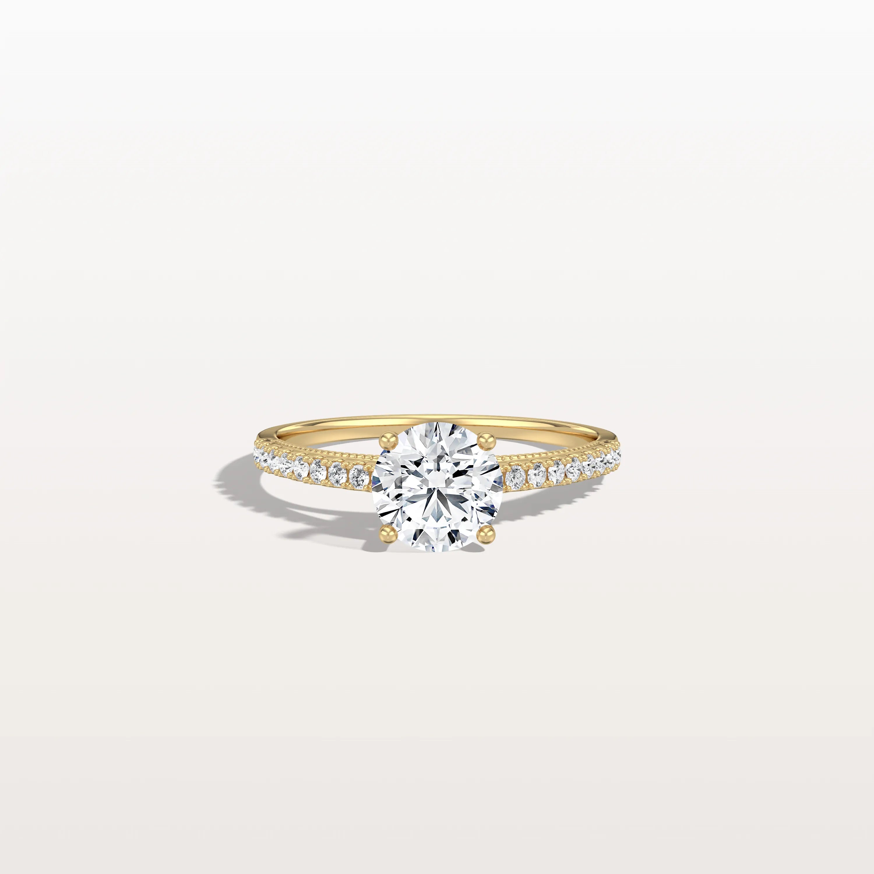 1CT Lab Diamond Pave Hidden Halo Ring - Cathedral Ring - Rings