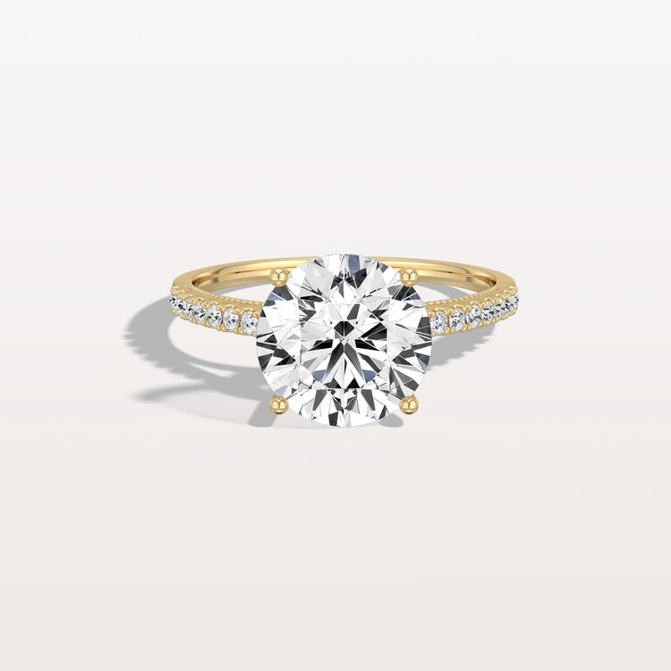 3CT Lab Diamond Pave Hidden Halo Ring - Cathedral Ring - Rings