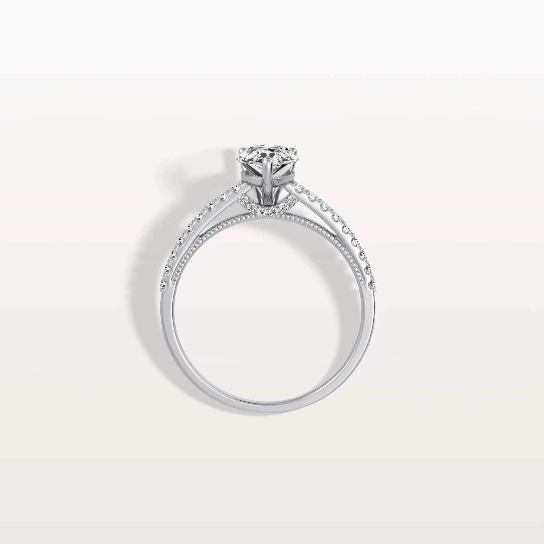 1CT Pear Cut Lab Grown Diamond Engagement Ring With Basket Setting - Rings
