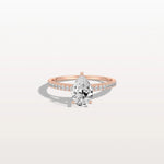 1CT Pear Cut Lab Grown Diamond Engagement Ring With Basket Setting - Rings