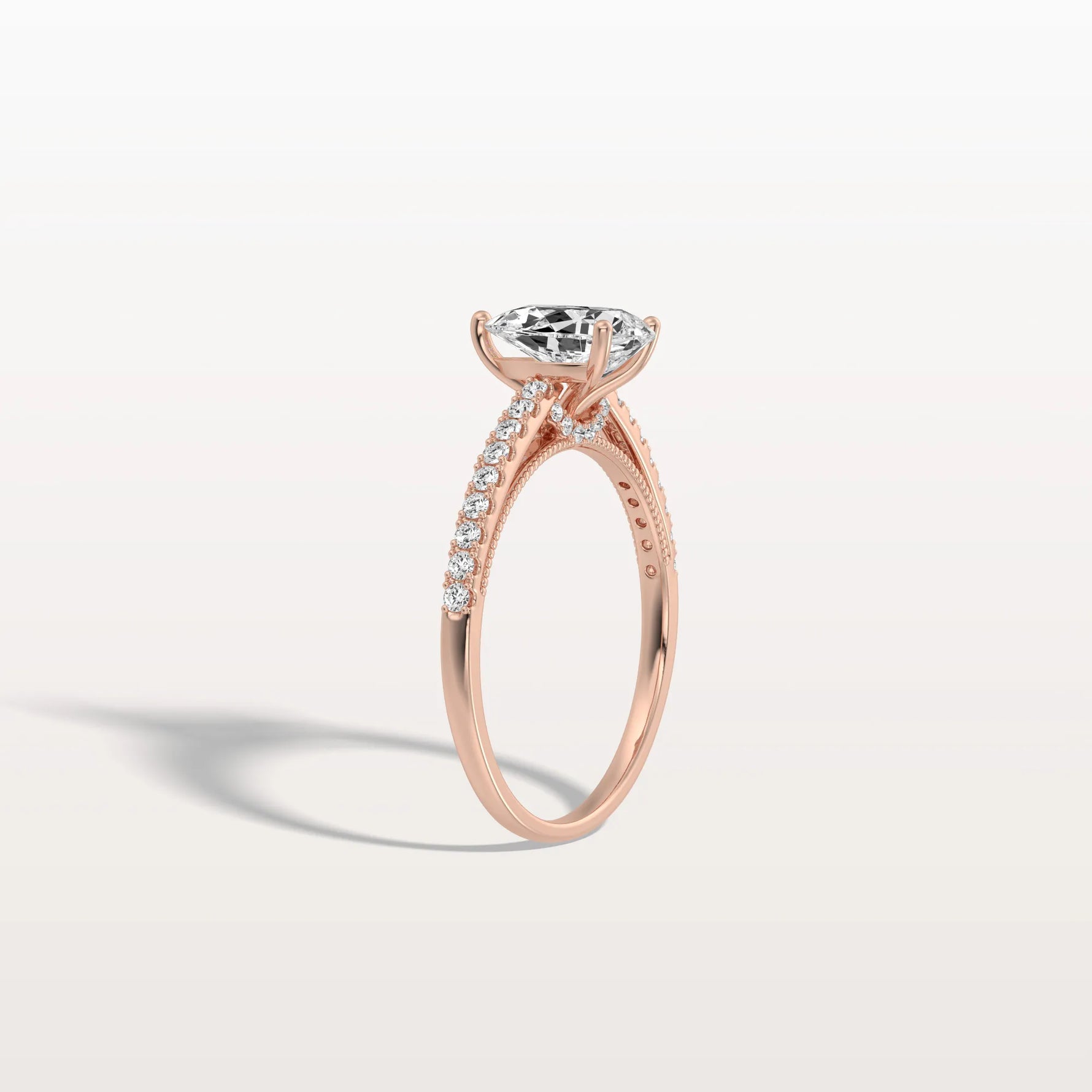 1CT Pear Cut Lab Grown Diamond Engagement Ring With Basket Setting - Rings