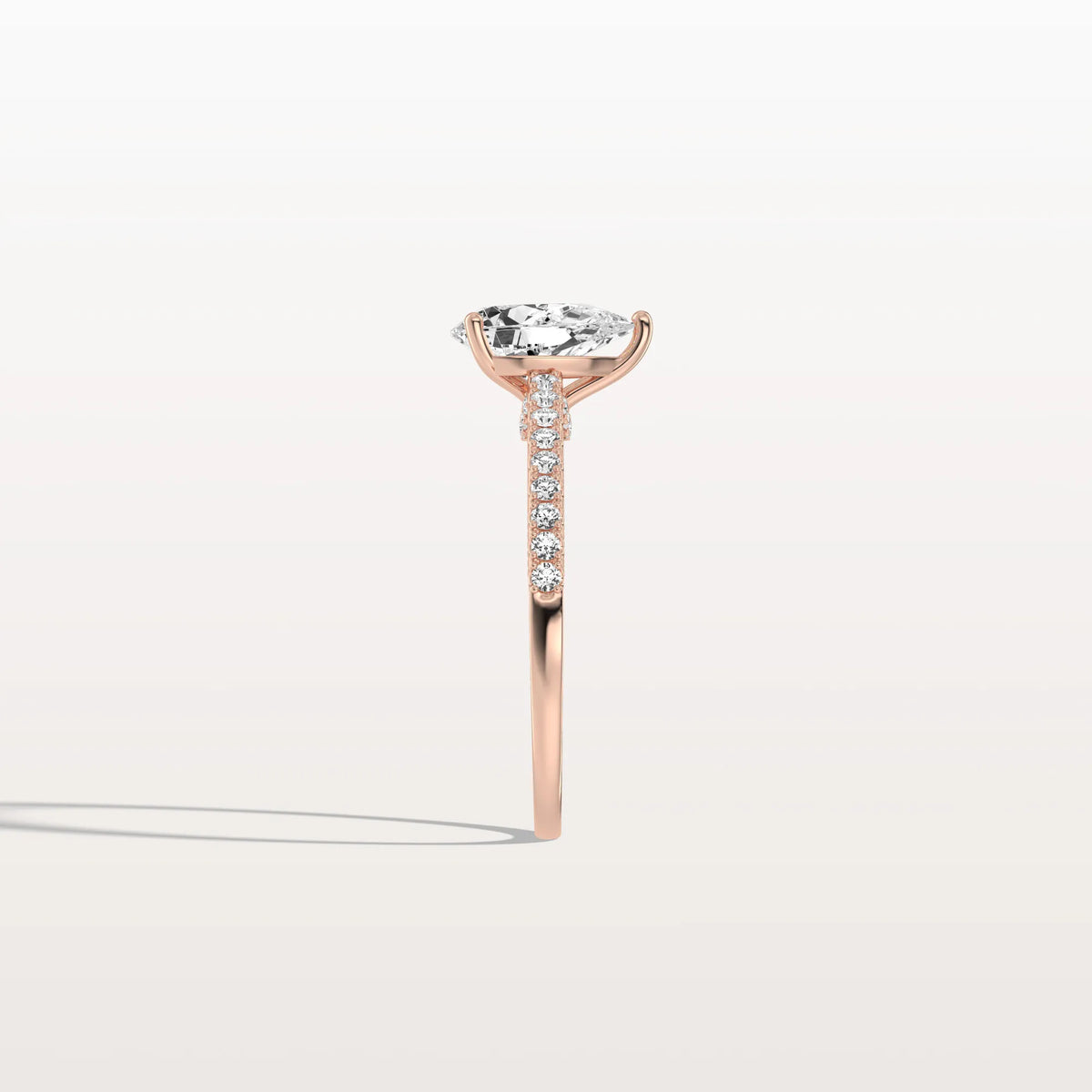 1CT Pear Cut Lab Grown Diamond Engagement Ring With Basket Setting - Rings