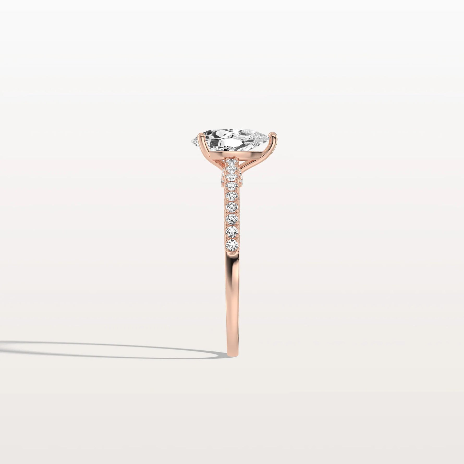 1CT Pear Cut Lab Grown Diamond Engagement Ring With Basket Setting - Rings