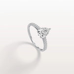 1CT Pear Cut Lab Grown Diamond Engagement Ring With Basket Setting - Rings