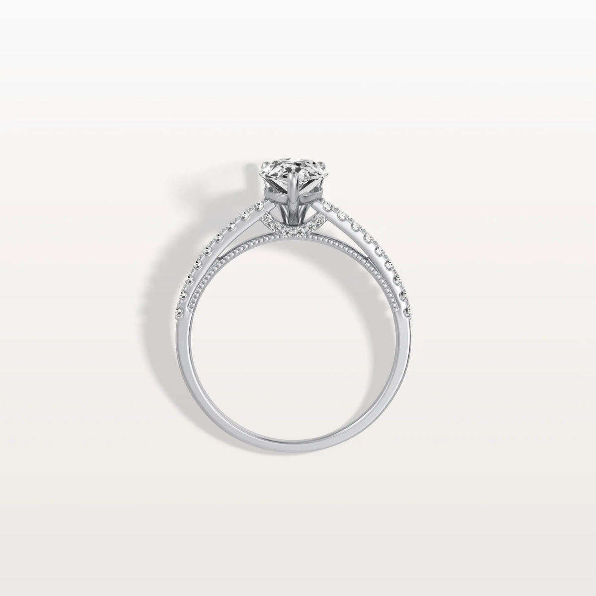 1CT Pear Cut Lab Grown Diamond Engagement Ring With Basket Setting - Rings
