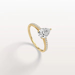 1CT Pear Cut Lab Grown Diamond Engagement Ring With Basket Setting - Rings