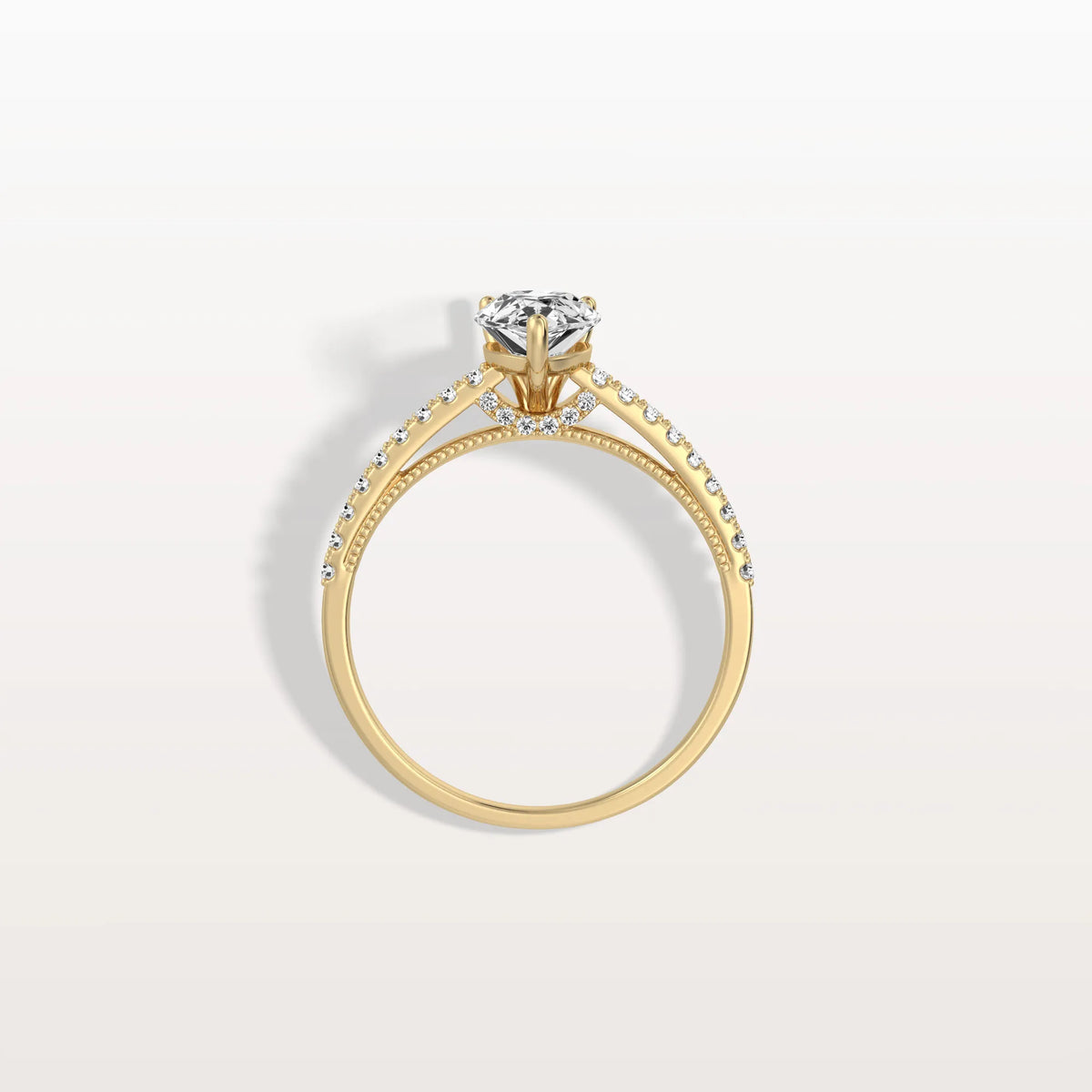 1CT Pear Cut Lab Grown Diamond Engagement Ring With Basket Setting - Rings