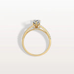 1CT Pear Cut Lab Grown Diamond Engagement Ring With Basket Setting - Rings
