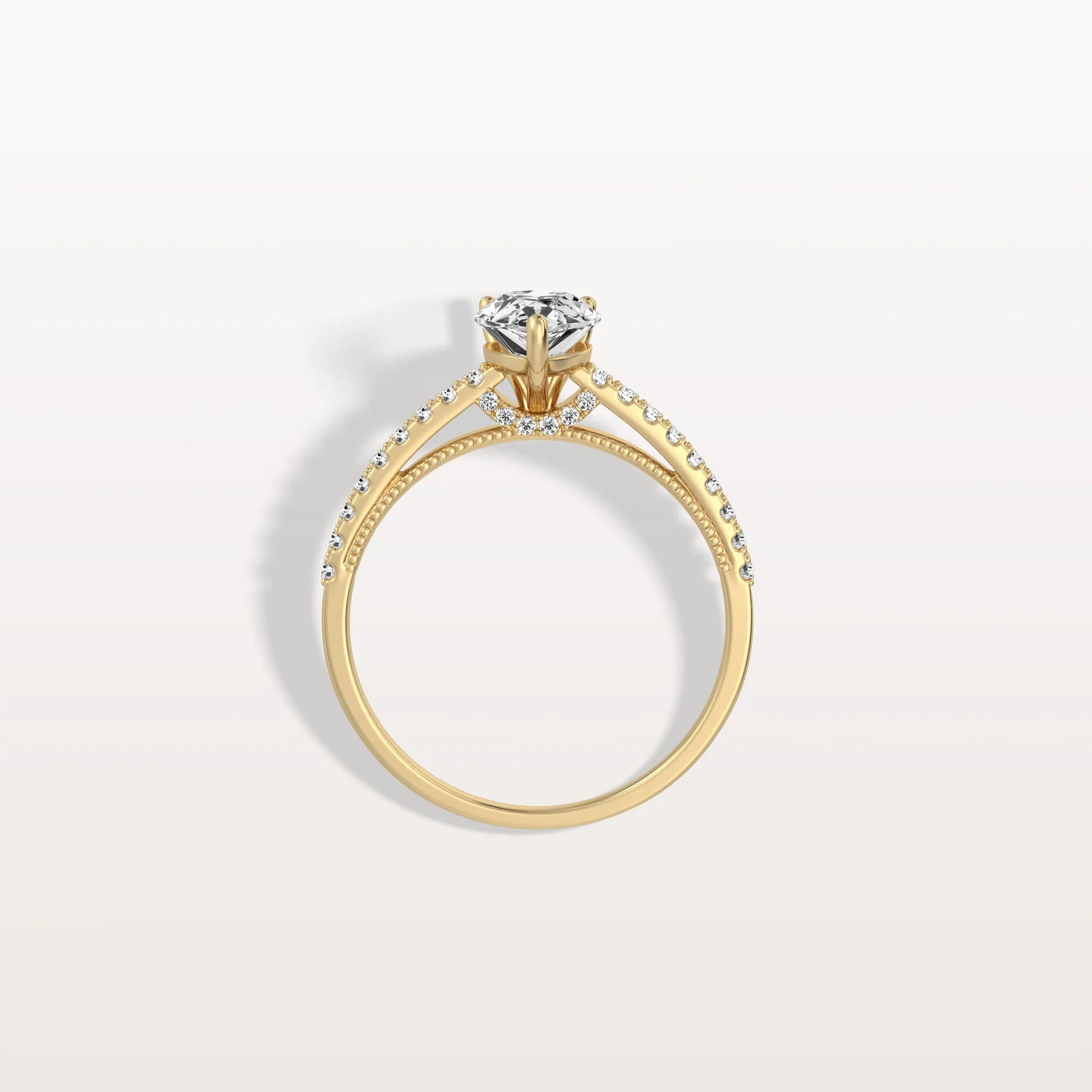 1CT Pear Cut Lab Grown Diamond Engagement Ring With Basket Setting - Rings