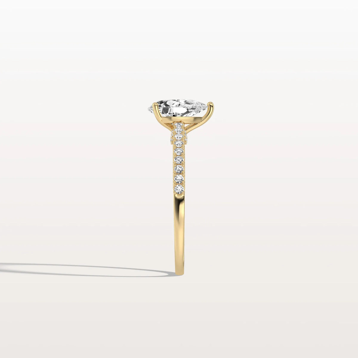 1CT Pear Cut Lab Grown Diamond Engagement Ring With Basket Setting - Rings