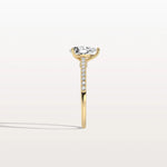 1CT Pear Cut Lab Grown Diamond Engagement Ring With Basket Setting - Rings