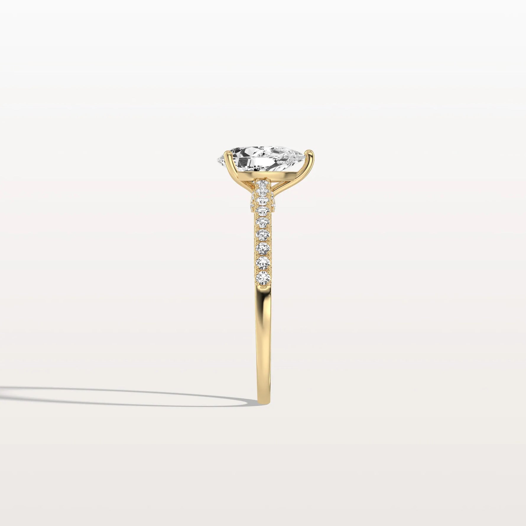 1CT Pear Cut Lab Grown Diamond Engagement Ring With Basket Setting - Rings