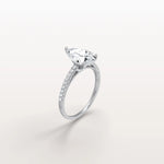 2CT Pear Cut Lab Grown Diamond Engagement Ring With Basket Setting - Rings