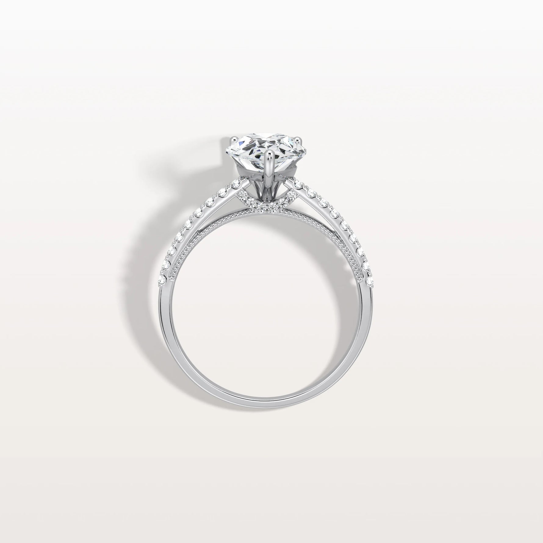 2CT Pear Cut Lab Grown Diamond Engagement Ring With Basket Setting - Rings