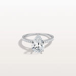 2CT Pear Cut Lab Grown Diamond Engagement Ring With Basket Setting - Rings