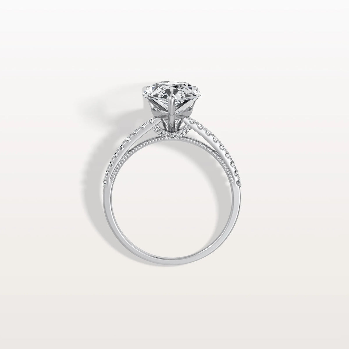 3CT Pear Cut Lab Grown Diamond Engagement Ring With Basket Setting - Rings